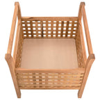 Banco de almacenamiento de madera maciza de nogal 49x48x49 cm