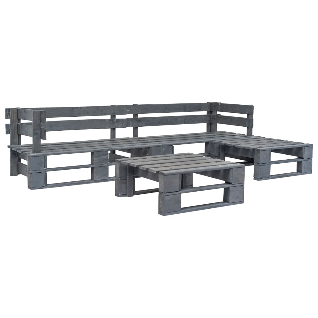 Juego de muebles de palés para jardín 6 piezas de madera