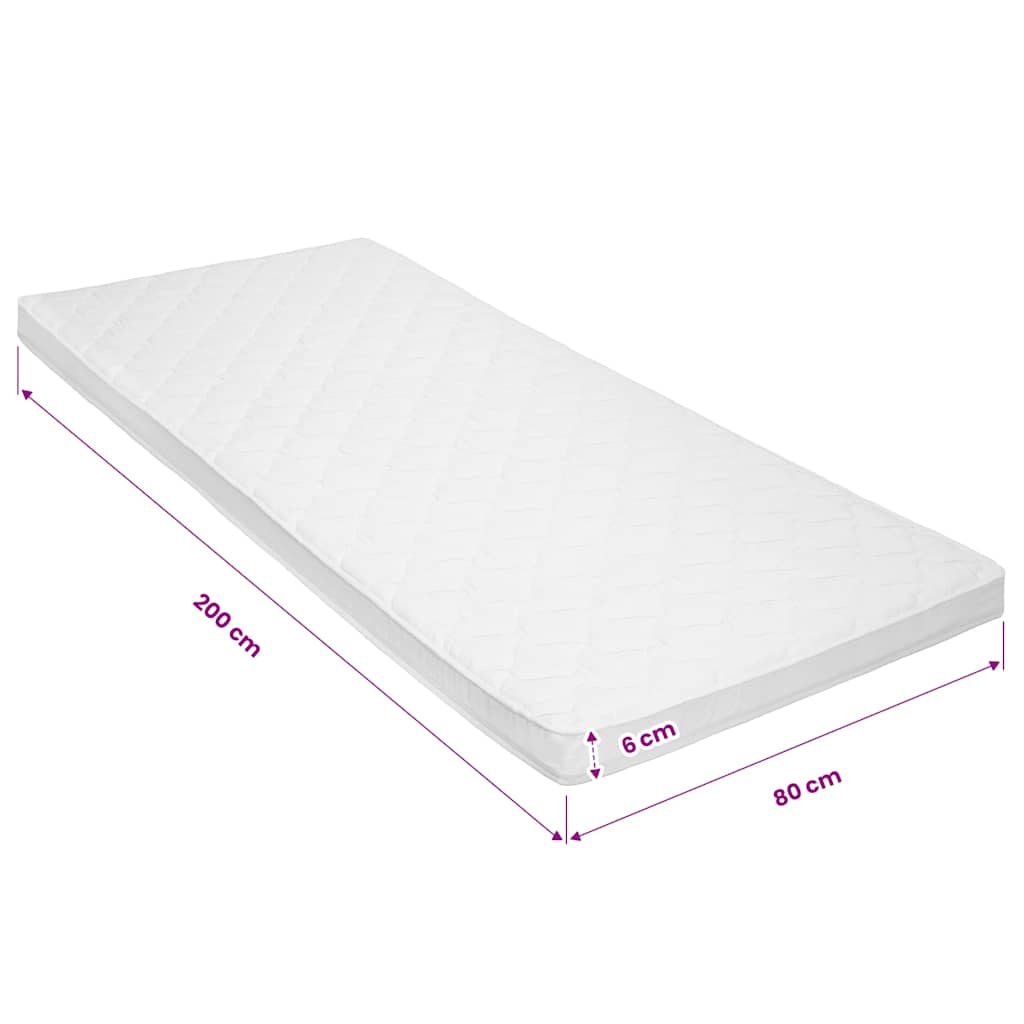 282768 Mattress Topper 80x200 cm Cold Foam Egg Profile 6 cm
