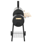 Barbacoa clásica de carbón con ahumador