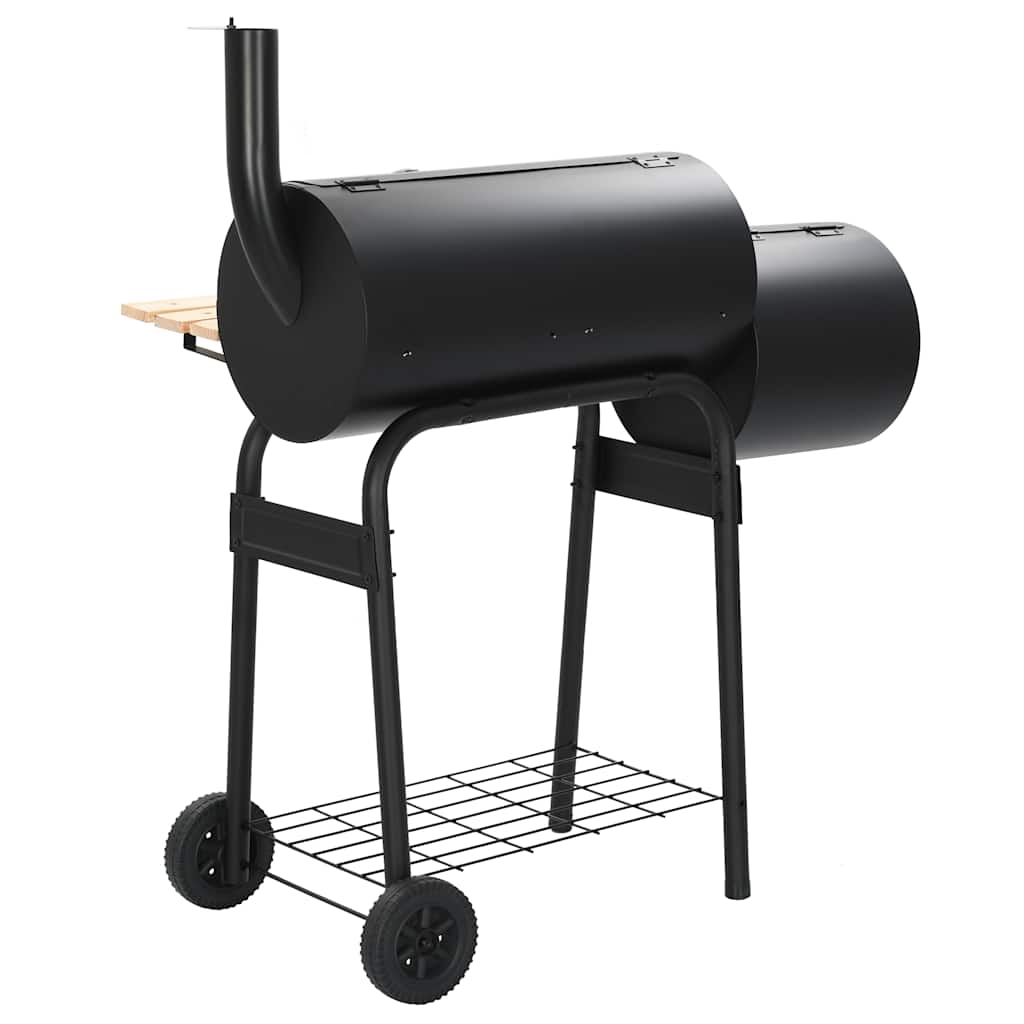 Barbacoa clásica de carbón con ahumador