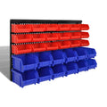 Cajas de almacenaje de garaje de pared 30 pzas azul y rojo