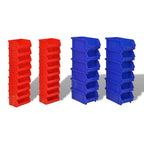 Cajas de almacenaje de garaje de pared 30 pzas azul y rojo