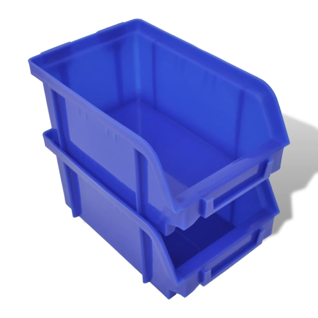 Cajas de almacenaje de garaje de pared 30 pzas azul y rojo