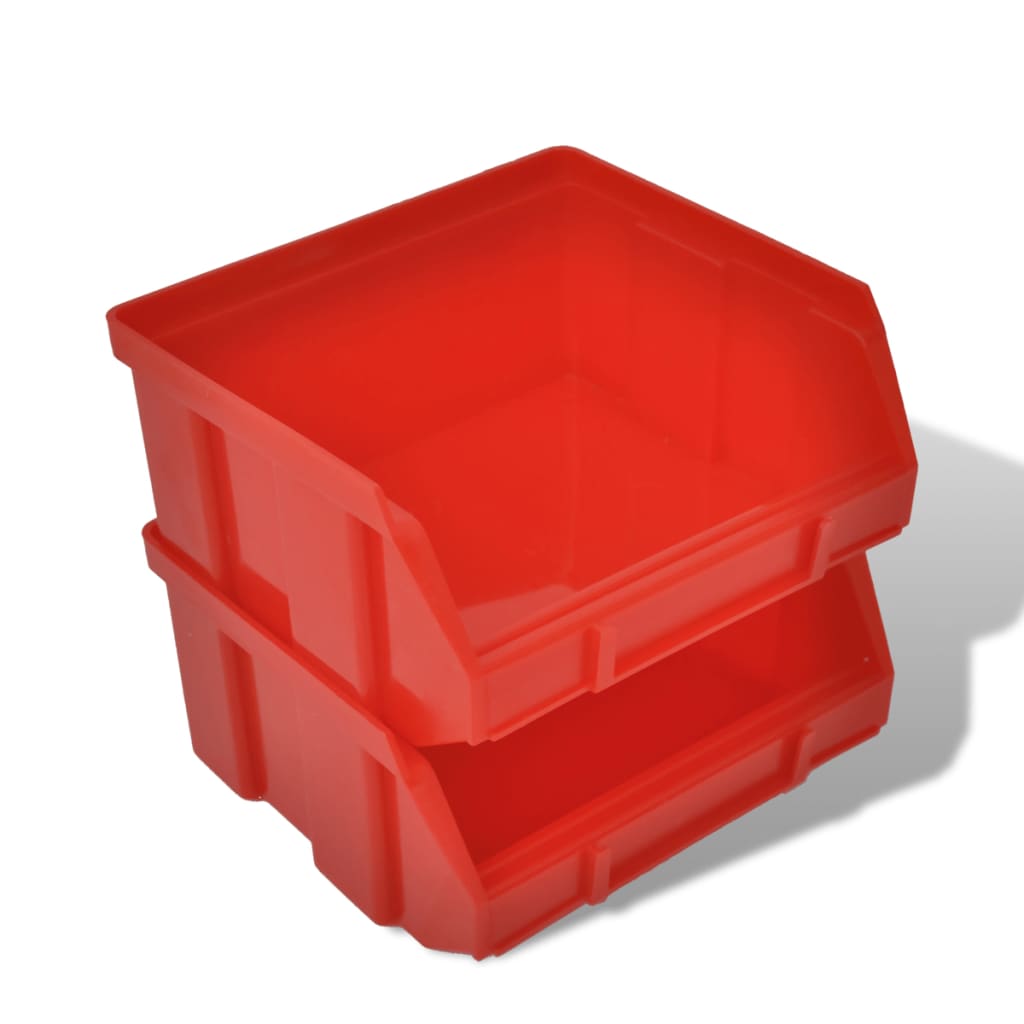 Cajas de almacenaje de garaje de pared 30 pzas azul y rojo