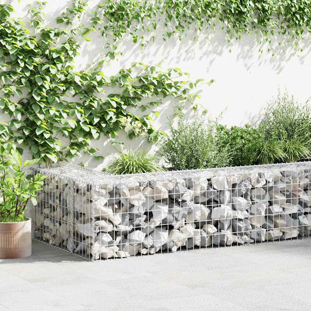 Muro de gaviones con cubierta acero galvanizado 300x50x200 cm