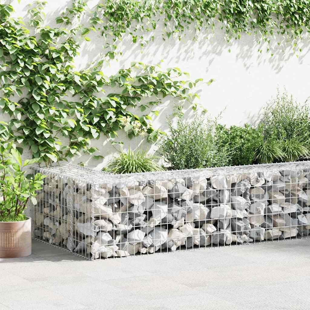 Muro de gaviones con cubierta acero galvanizado 300x50x200 cm