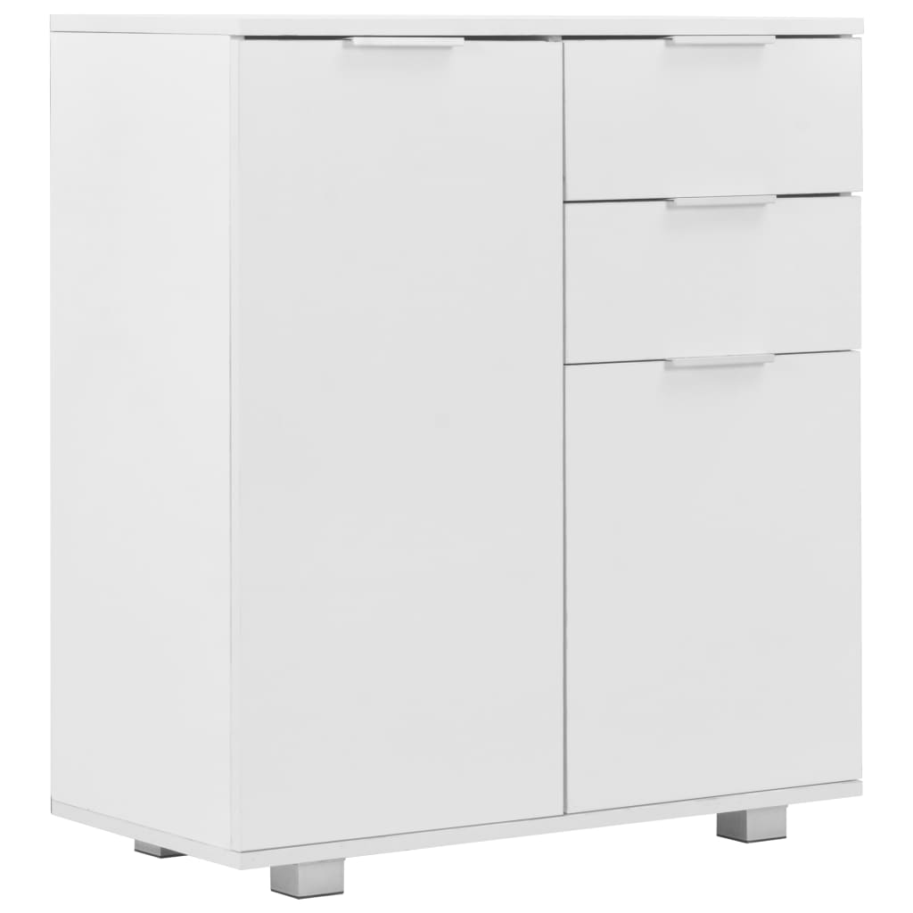 Aparador de aglomerado blanco brillante 71x35x80 cm