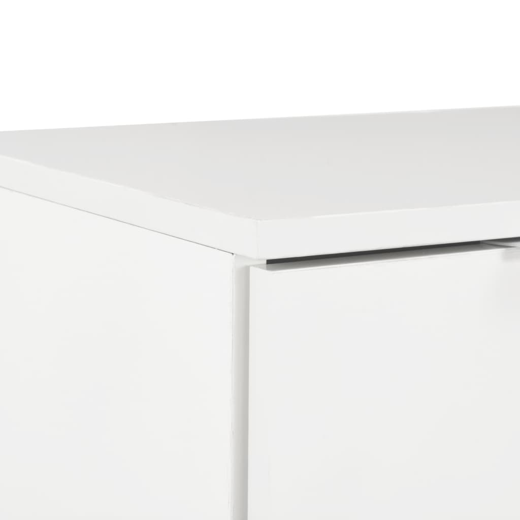 Aparador de aglomerado blanco brillante 71x35x80 cm