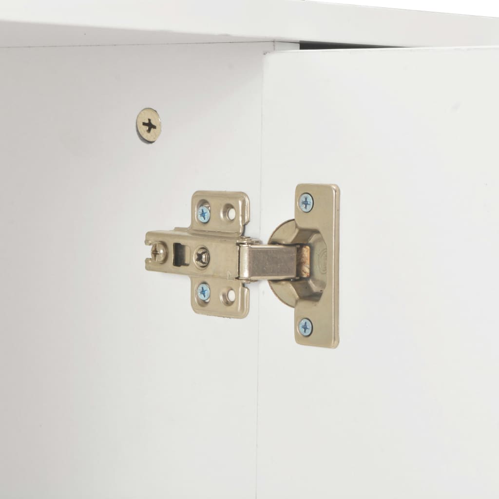 Aparador de aglomerado blanco brillante 71x35x80 cm