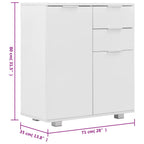 Aparador de aglomerado blanco brillante 71x35x80 cm