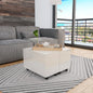 Mesa de centro madera contrachapada gris brillante 60x60x35cm