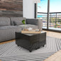 Mesa de centro madera contrachapada gris brillante 60x60x35cm