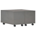 Mesa de centro madera contrachapada gris brillante 60x60x35cm