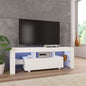 Mueble de TV con luces LED gris brillante 130x35x45 cm