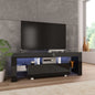 Mueble de TV con luces LED gris brillante 130x35x45 cm