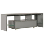 Mueble de TV con luces LED gris brillante 130x35x45 cm