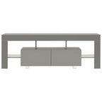 Mueble de TV con luces LED gris brillante 130x35x45 cm