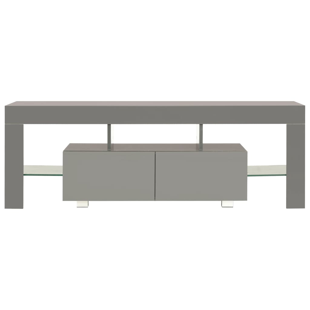 Mueble de TV con luces LED gris brillante 130x35x45 cm