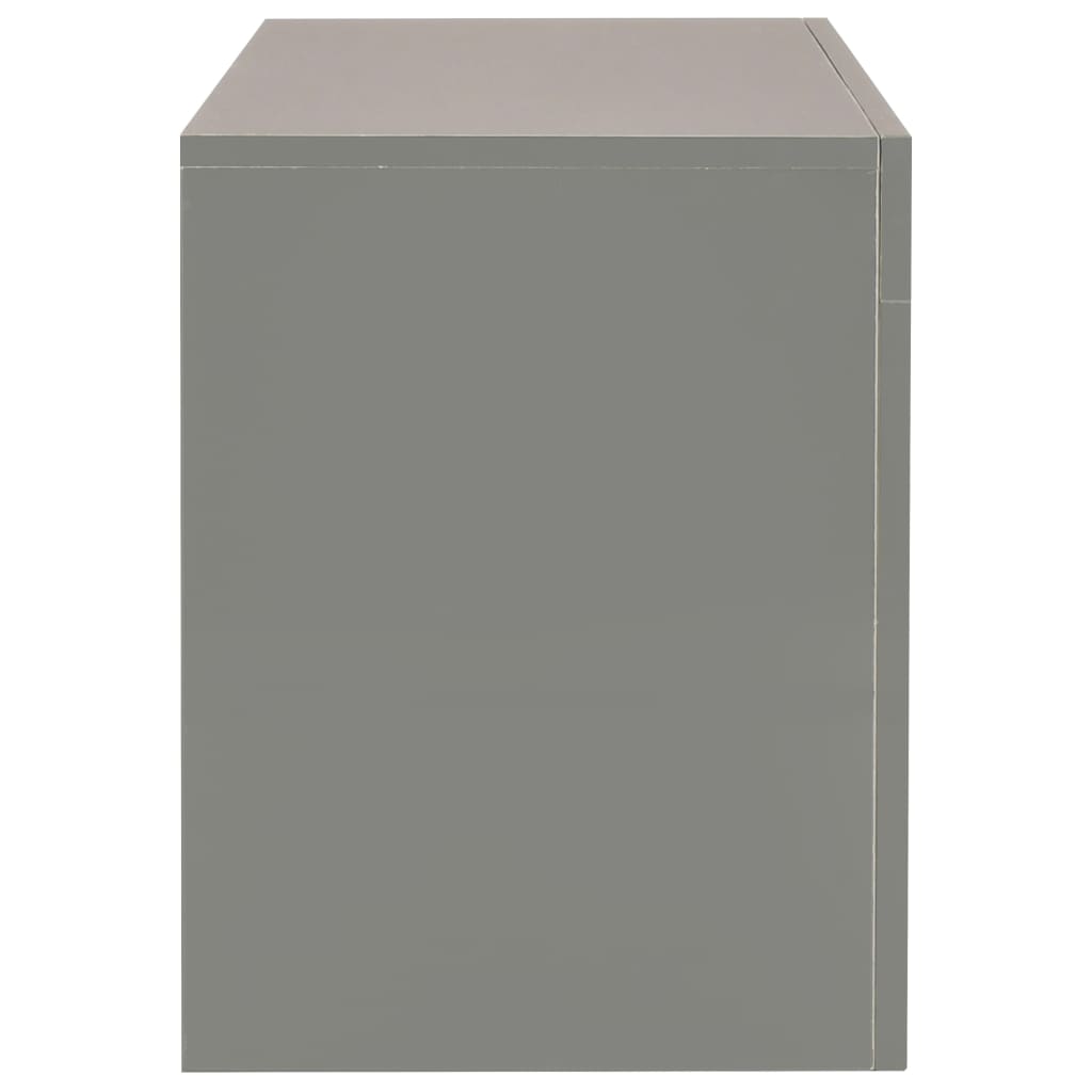 Mueble de TV con luces LED gris brillante 130x35x45 cm