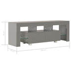 Mueble de TV con luces LED gris brillante 130x35x45 cm