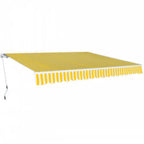 Toldo plegable de operación manual 300 cm amarillo y blanco
