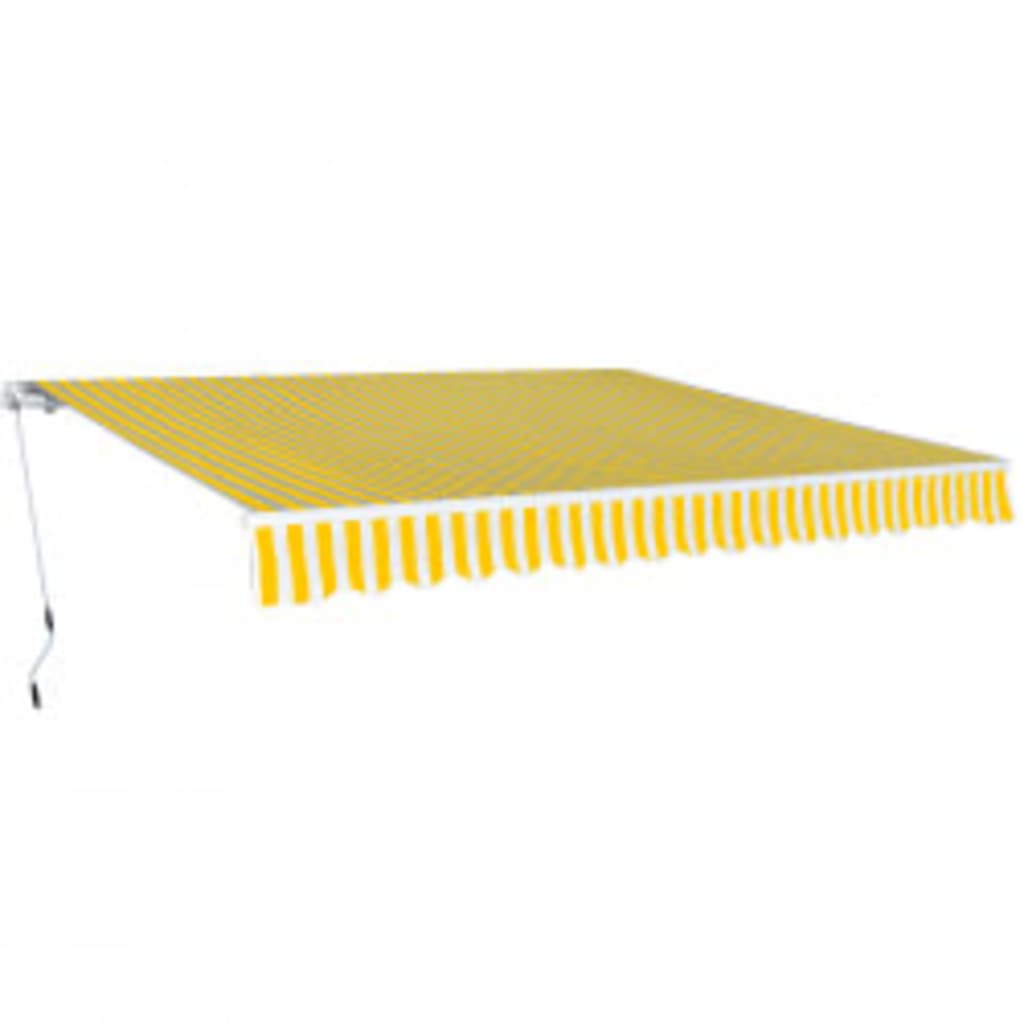 Toldo plegable de operación manual 300 cm amarillo y blanco