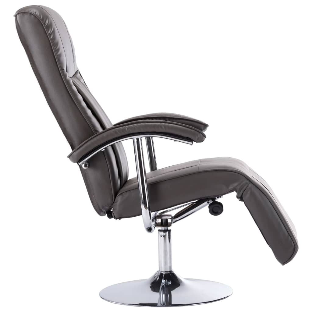 Sillón de TV de cuero sintético gris