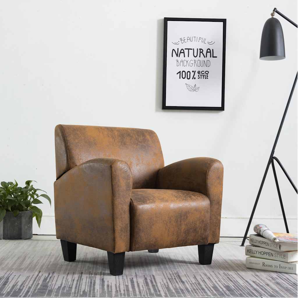 Sillón de cuero sintético gris