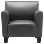 Sillón de cuero sintético gris