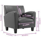 Sillón de cuero sintético gris