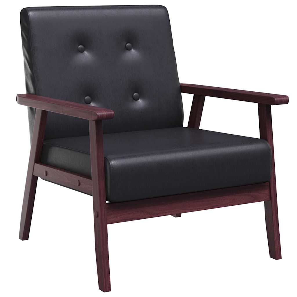 Sillón de cuero sintético negro