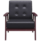Sillón de cuero sintético negro