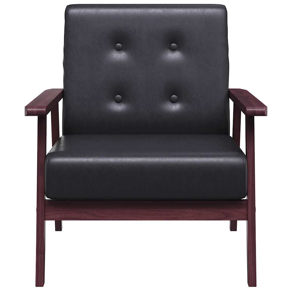 Sillón de cuero sintético negro