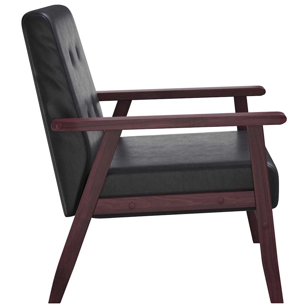 Sillón de cuero sintético negro
