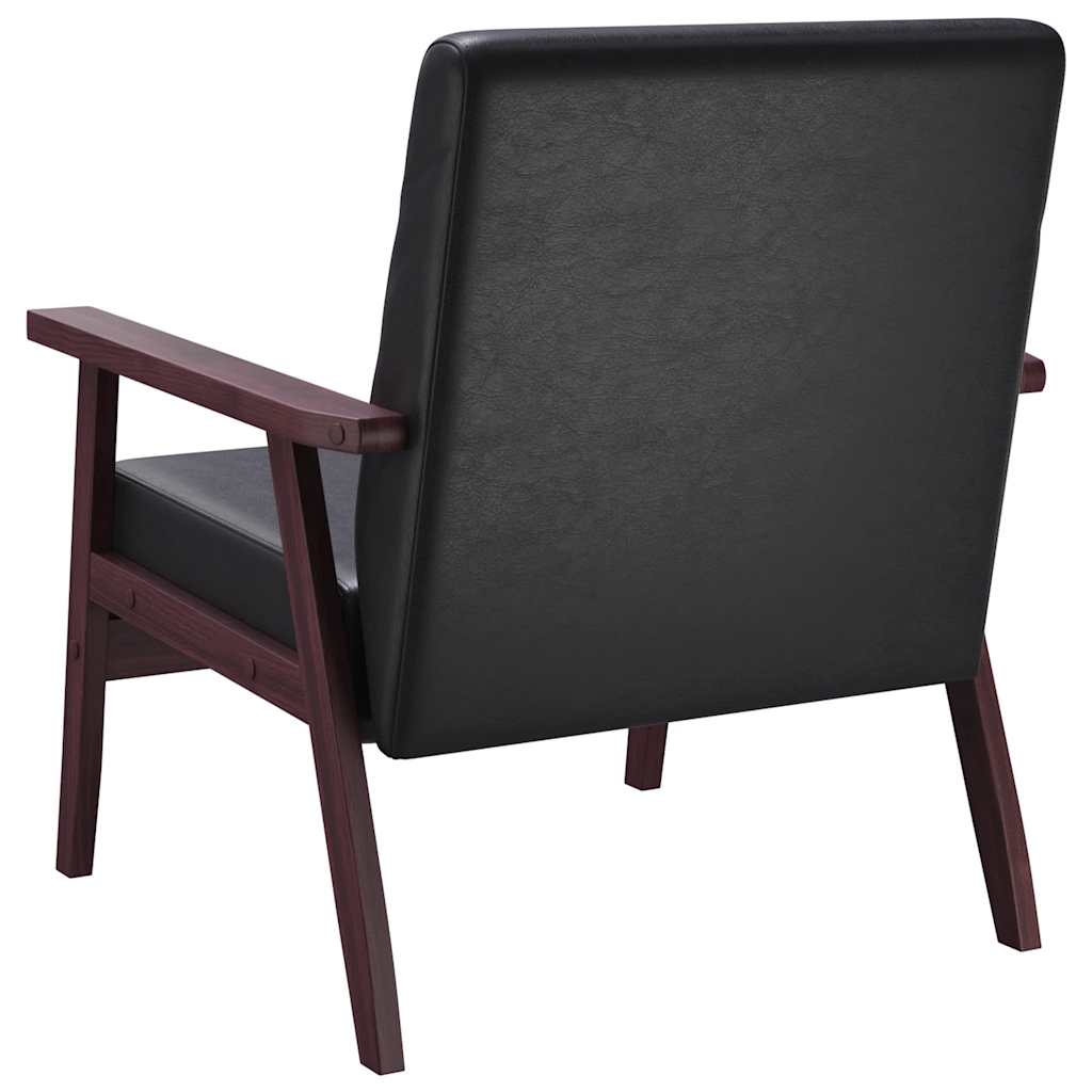 Sillón de cuero sintético negro