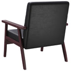 Sillón de cuero sintético negro