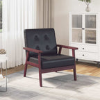 Sillón de cuero sintético negro