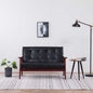 2-seater black faux leather sofa