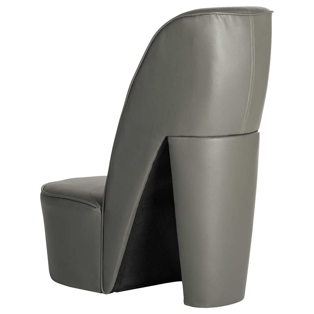 Butaca con forma de zapato de tacón cuero sintético gris