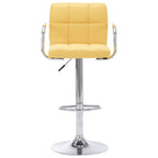 Taburete de barra de cocina de tela amarillo