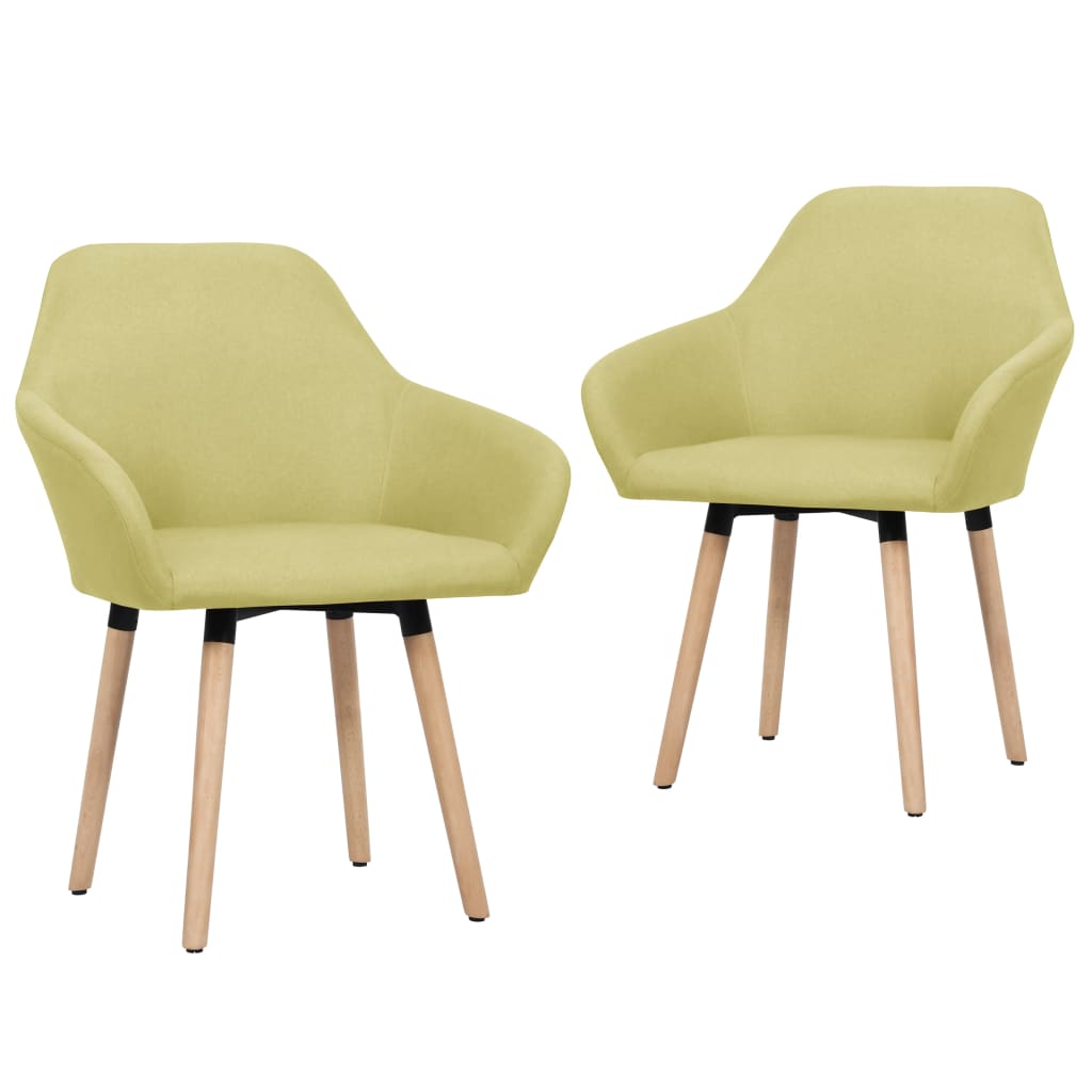 Cadeiras de sala de jantar 2 unidades tecido amarelo