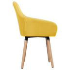 Sillas de comedor 2 unidades tela amarillo