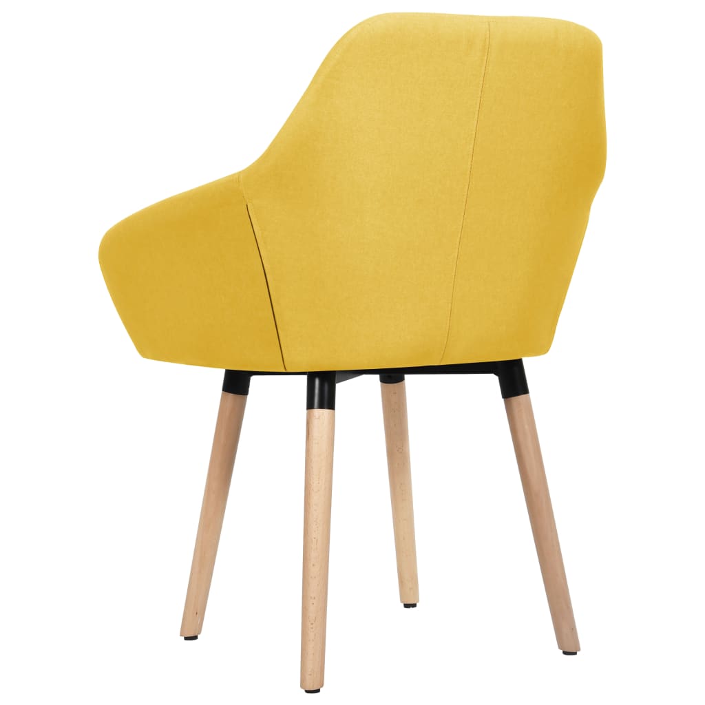 Sillas de comedor 2 unidades tela amarillo