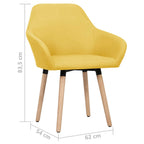 Sillas de comedor 2 unidades tela amarillo
