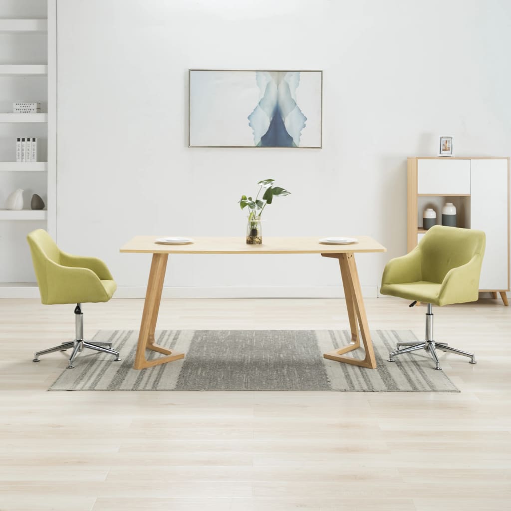 Sillas de comedor giratorias 2 unidades tela amarillo