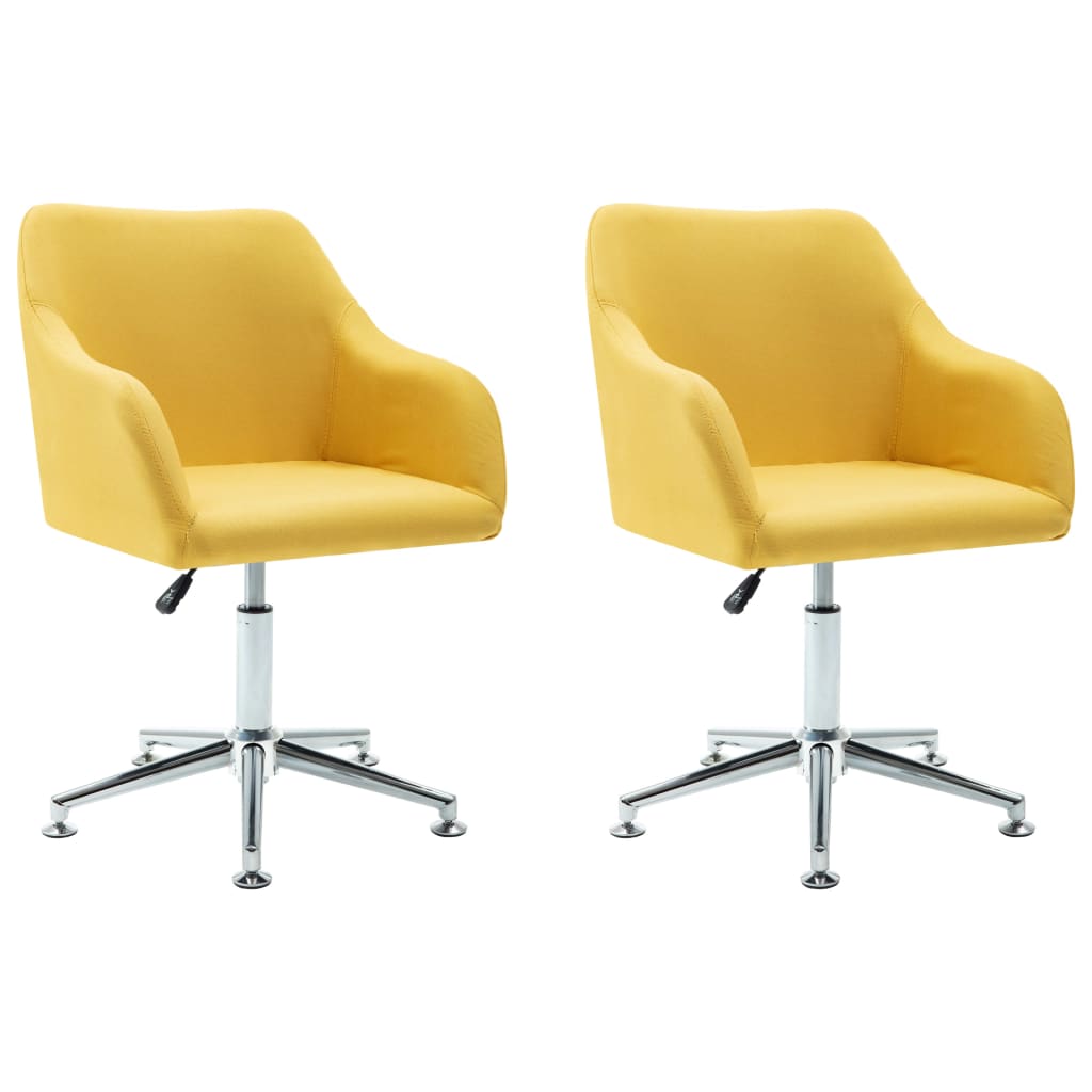 Sillas de comedor giratorias 2 unidades tela amarillo