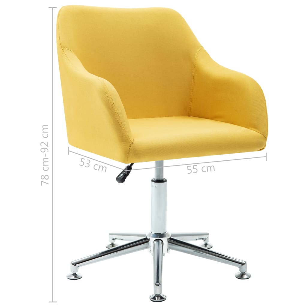 Sillas de comedor giratorias 2 unidades tela amarillo