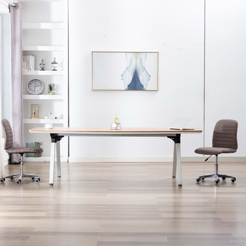 Sillas de comedor 2 unidades tela gris taupé