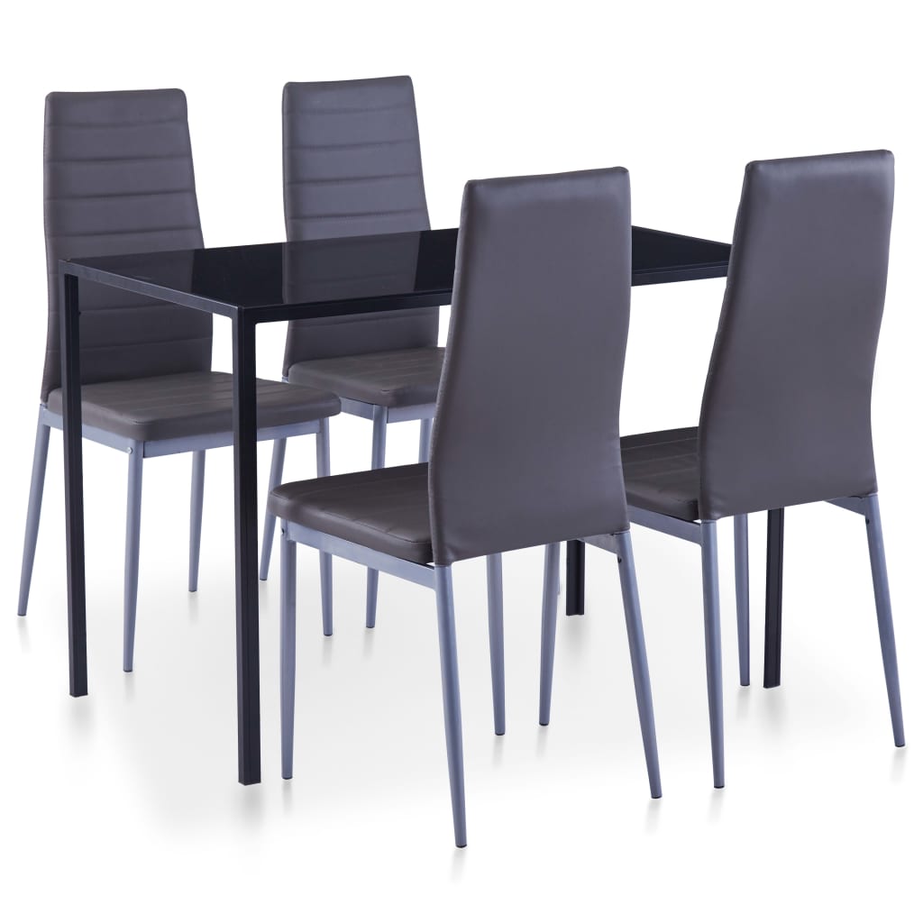 Conjunto de mesa de comedor 5 piezas blanco y negro